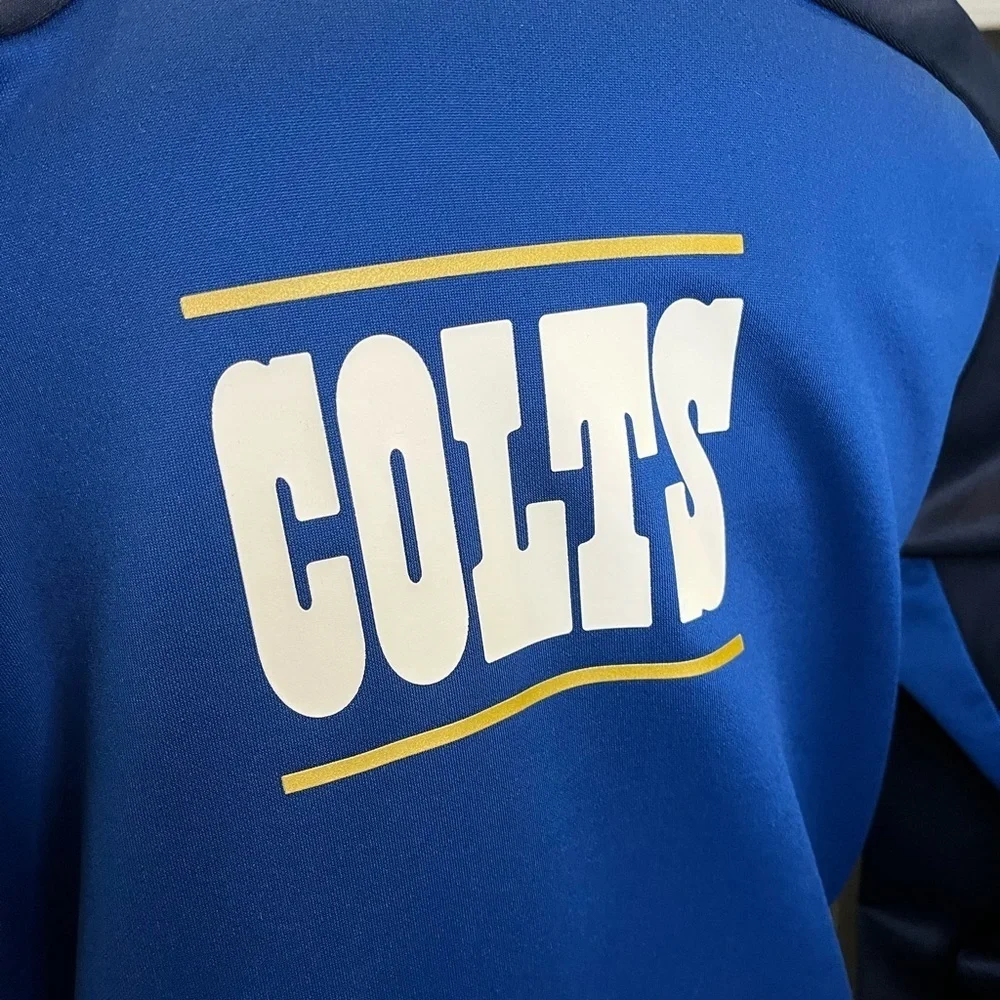 Nike thermal fit NFL colts hoodie adult SZ SM Navy sleeve & hood royal blue body